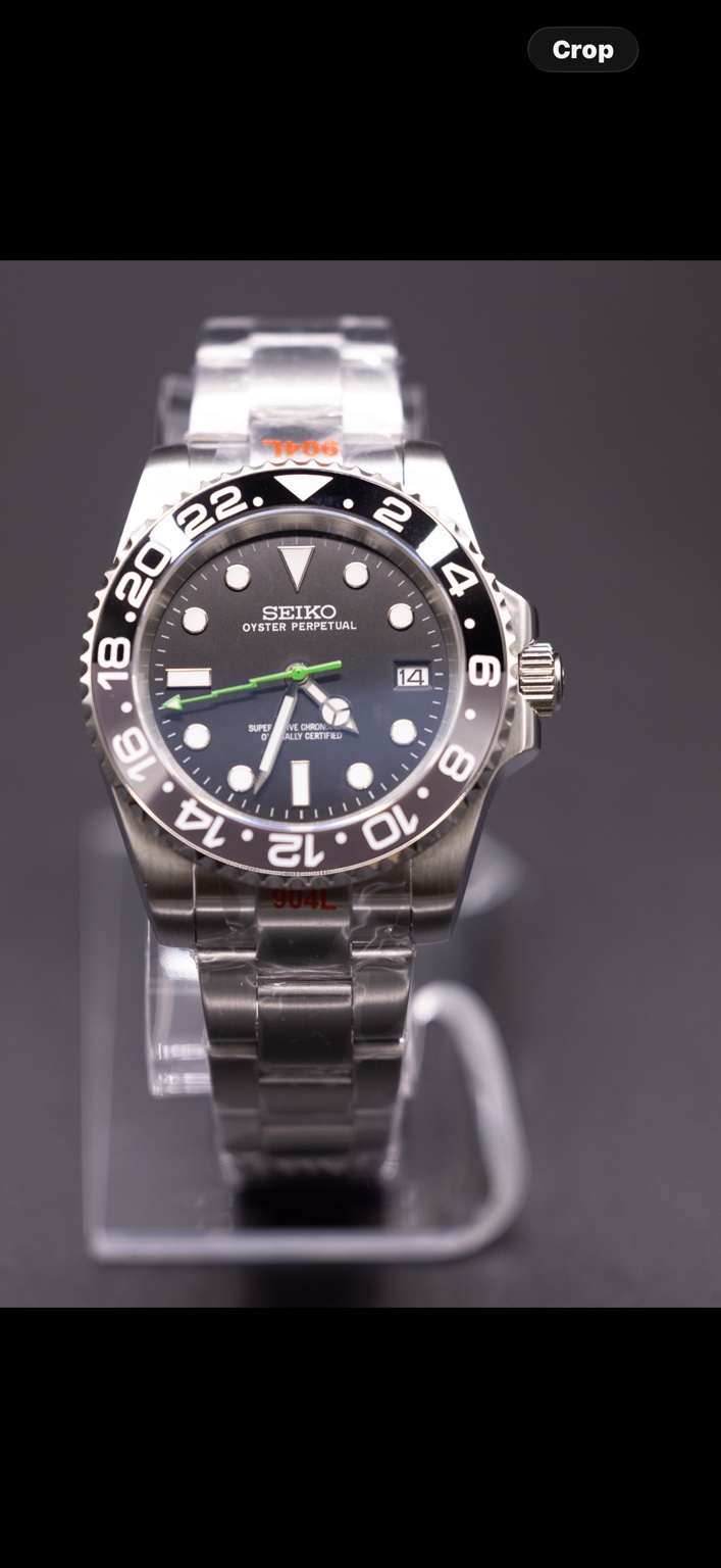 Calm Second past build: Black bezel · green hand