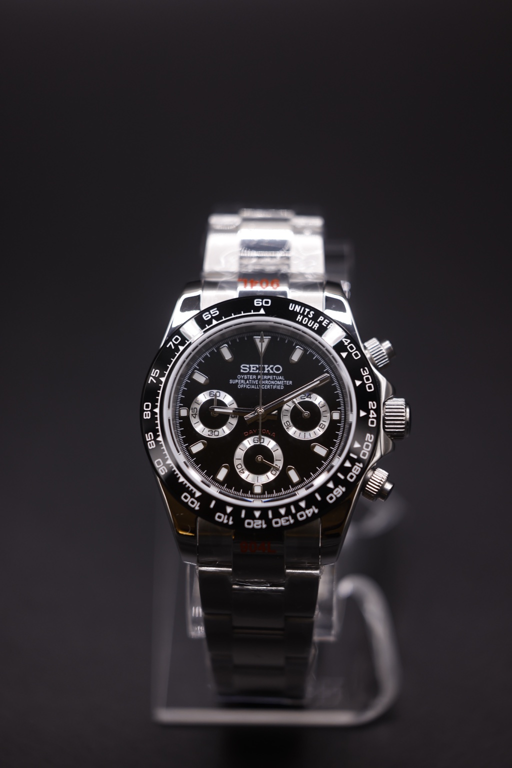 Calm Second Black Tie Chronograph custom watch
